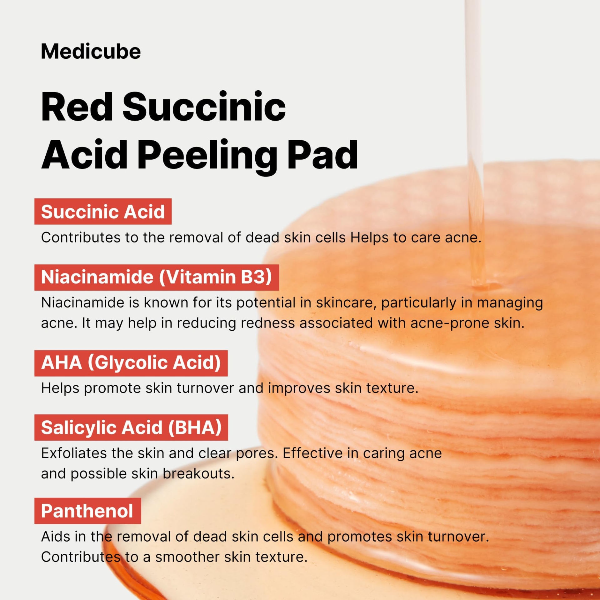 Medicube Red Succinic Acid Peeling Pad 70 pcs/155 g