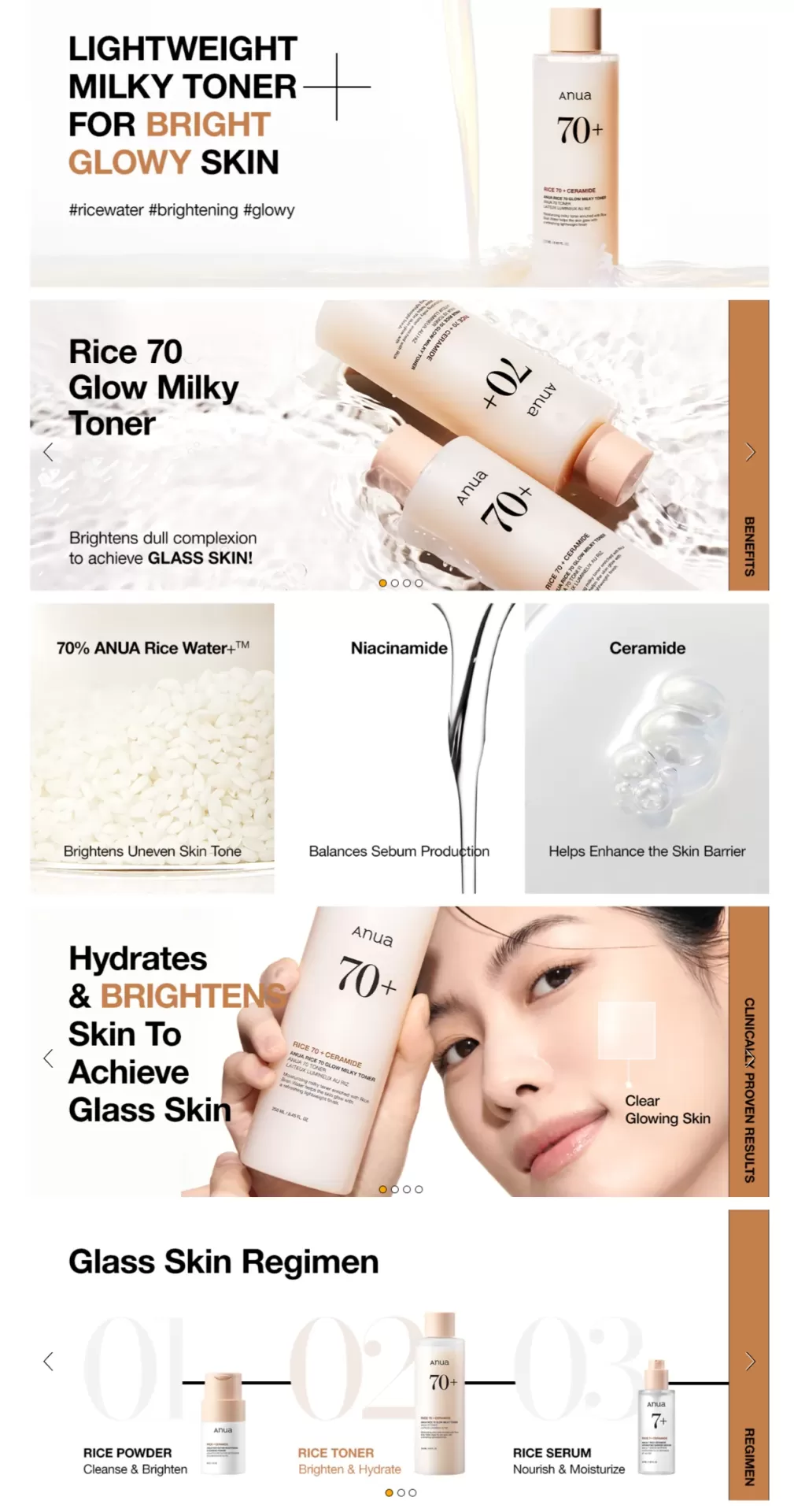 Anua Rice 70 Glow Milky Toner 250 ml