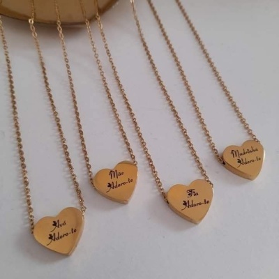 Colar Coração "ADORO-TE... "