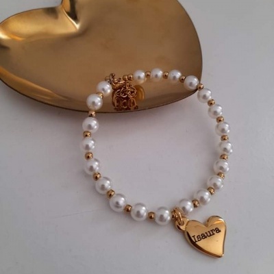 Pulseira pérolas personalizada