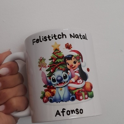 Caneca " Felistitch natal com nome "