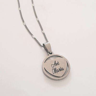 Colar Coração com madrepérola