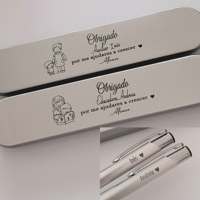 Caixa e caneta " Obrigada..."