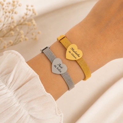 Pulseira bracelete coração
