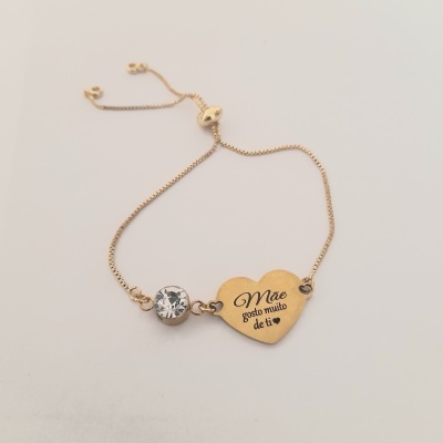 Pulseira ajustável com brilhante