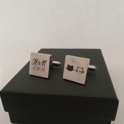 Botões de punho quadrados