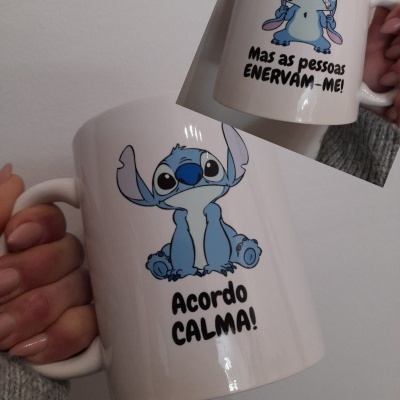 Caneca " Acordo calma..."