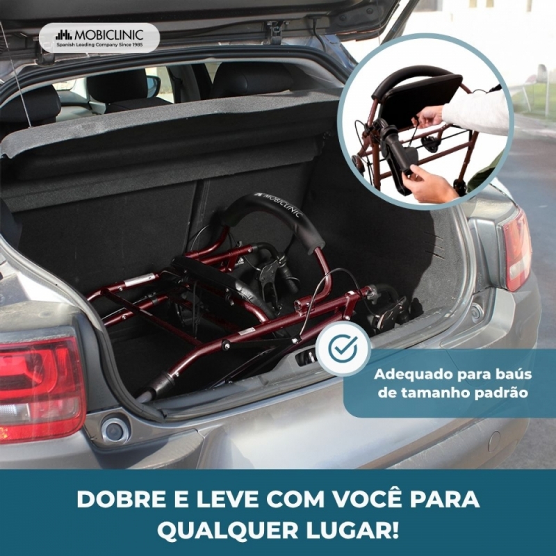 Andarilho de 4 rodas com travões e assento Andarilho de 4 rodas com travões e assento