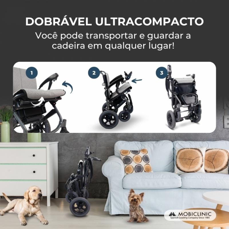 Cadeira de rodas elétrica dobrável apenas 21 Kg Cadeira de rodas elétrica dobrável apenas 21 Kg