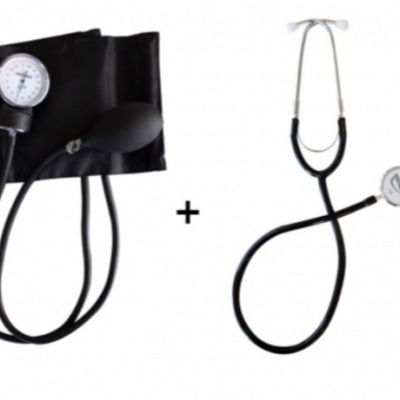 Pack de Tensiômetro Manual e Fonendo estetoscópio de alumínio duplex