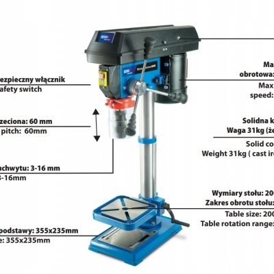 Torna de bancada estacionária 16 mm DED7708C