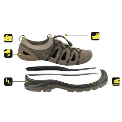 Sandálias profissionais D4Z, tecido, tamanho 37, cat.O1 SRC, BH9D4Z-37