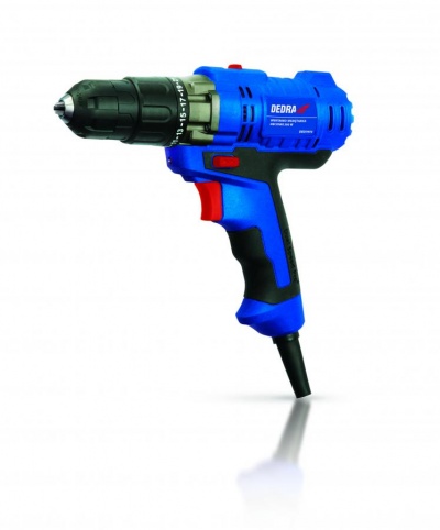 Aparafusadora  300W, rede elétrica, cabo de 6 m de comprimento, duas velocidades 0-550/0-2100 rpm, mandril de 10 mm, DED7974