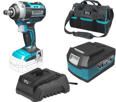 Chave de impacto sem escovas a bateria 1x 4ah