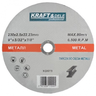 Disco de corte de metal  10 Unds 230x2,5x22,23mm KD975