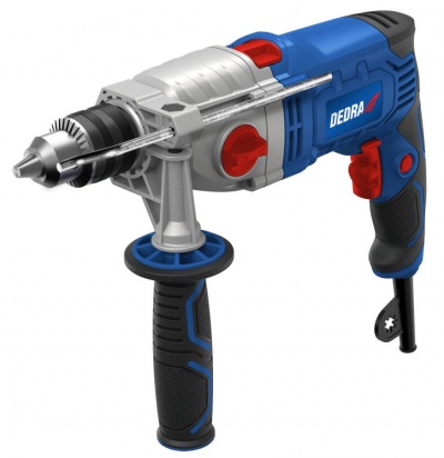 Berbequim de percussão  1100 W, duas marchas, 0-1200, 0-3200 rpm, mandril de chave de 13 mm, corpo de alumínio, DED7961