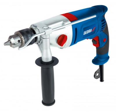 Berbequim de percussão 850W, duas marchas, 0-1200, 0-2600 rpm, mandril de chave de 13 mm, corpo de alumínio, DED7963