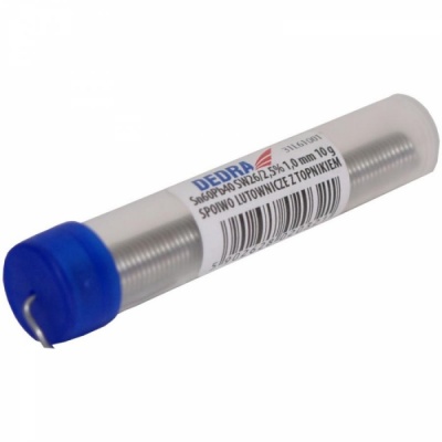 Solda com fluxo, ligante de solda  Frasco de 1,0 mm 10g Sn60Pb40 SW26/3/2,5%, 31L61001