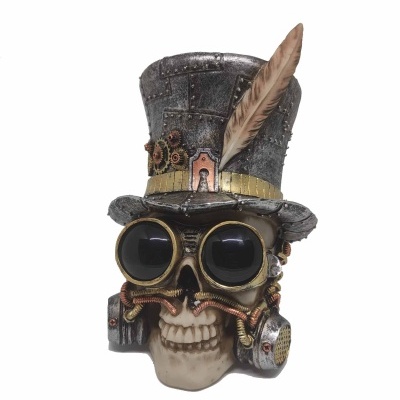 Caveira com cartola, estilo Steampunk
