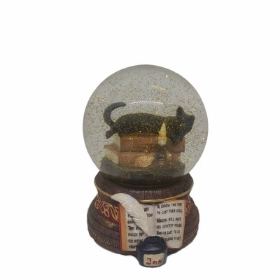 Globo de neve com gato preto