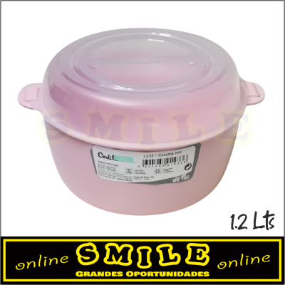 Caixa para Alimentos Redonda Rosa - 1.2 Lts - Cocotte MM