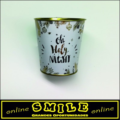 Lata decorativa de Natal- Branca