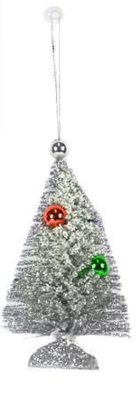 Árvore de natal prateada c/ neve (12cm)