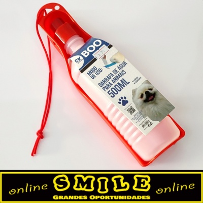 Garrafa de água para animais Vermelha - 500ml