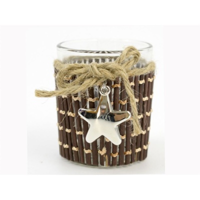 Castiçal em vidro revestido (7x5.5cm)