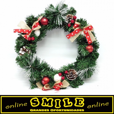 Coroa de Natal c/ Laços  40cm de pendurar