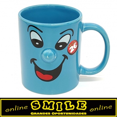 Caneca em loiça Smile - Azul
