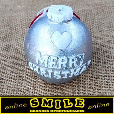 Vela de Natal bola prateada