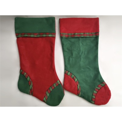 Bota de Natal vermelha xadrez (43cm)