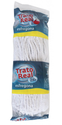 Esfregona branca de tiras