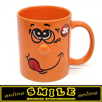 Caneca em loiça Smile - Laranja