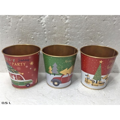 Vaso de latão, decorativo natal