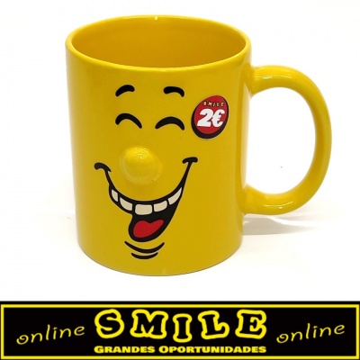 Caneca em loiça Smile - Amarela