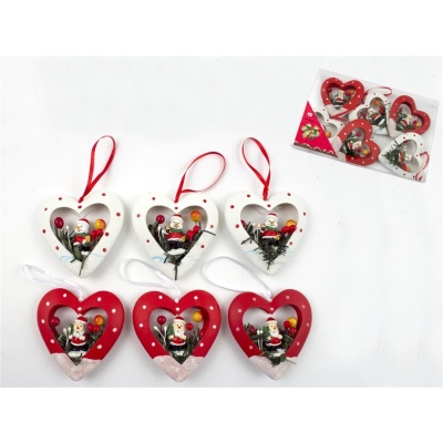 Coração de loiça c/ figura no interior