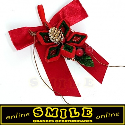 Laço em tecido decorativo vermelho