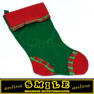 Bota de Natal Decorativa em Tecido Verde