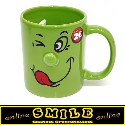 Caneca em loiça Smile - Verde
