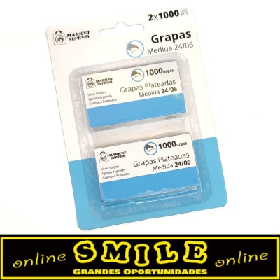 Agrafos 24/6 - 2un 1000pcs Market