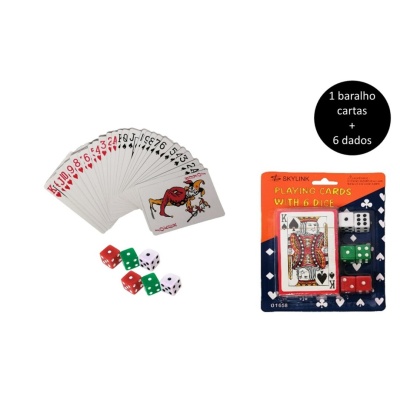 Pack baralho de cartas + 6 dados