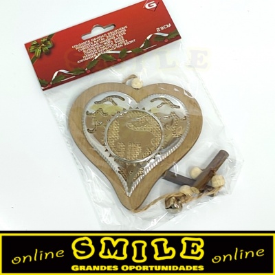 Coração de Natal em Madeira e Metal