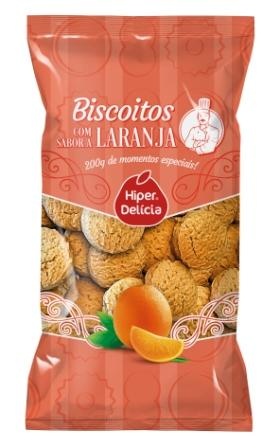 Biscoitos com sabor a laranja Hiper Delícia 200gr