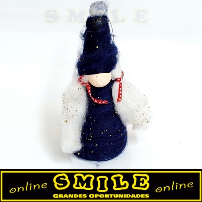 Boneco de Natal c/ Tranças Azul