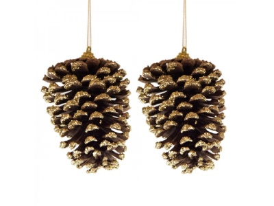 Pack 2 pinhas douradas