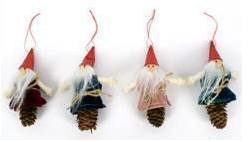 Pai natal com pinha (14cm) - várias cores