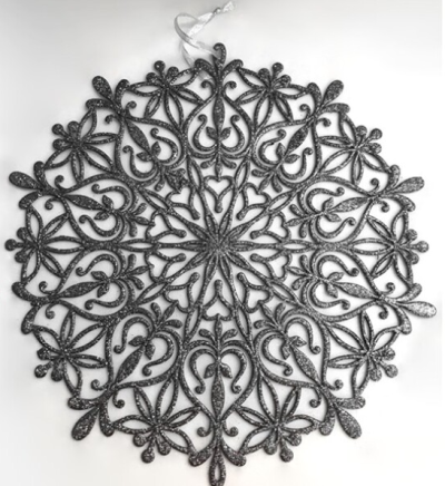 Base com purpurinas prateadas (38cm)