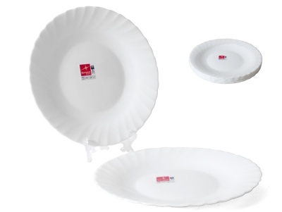 Prato redondo branco raso 26cm